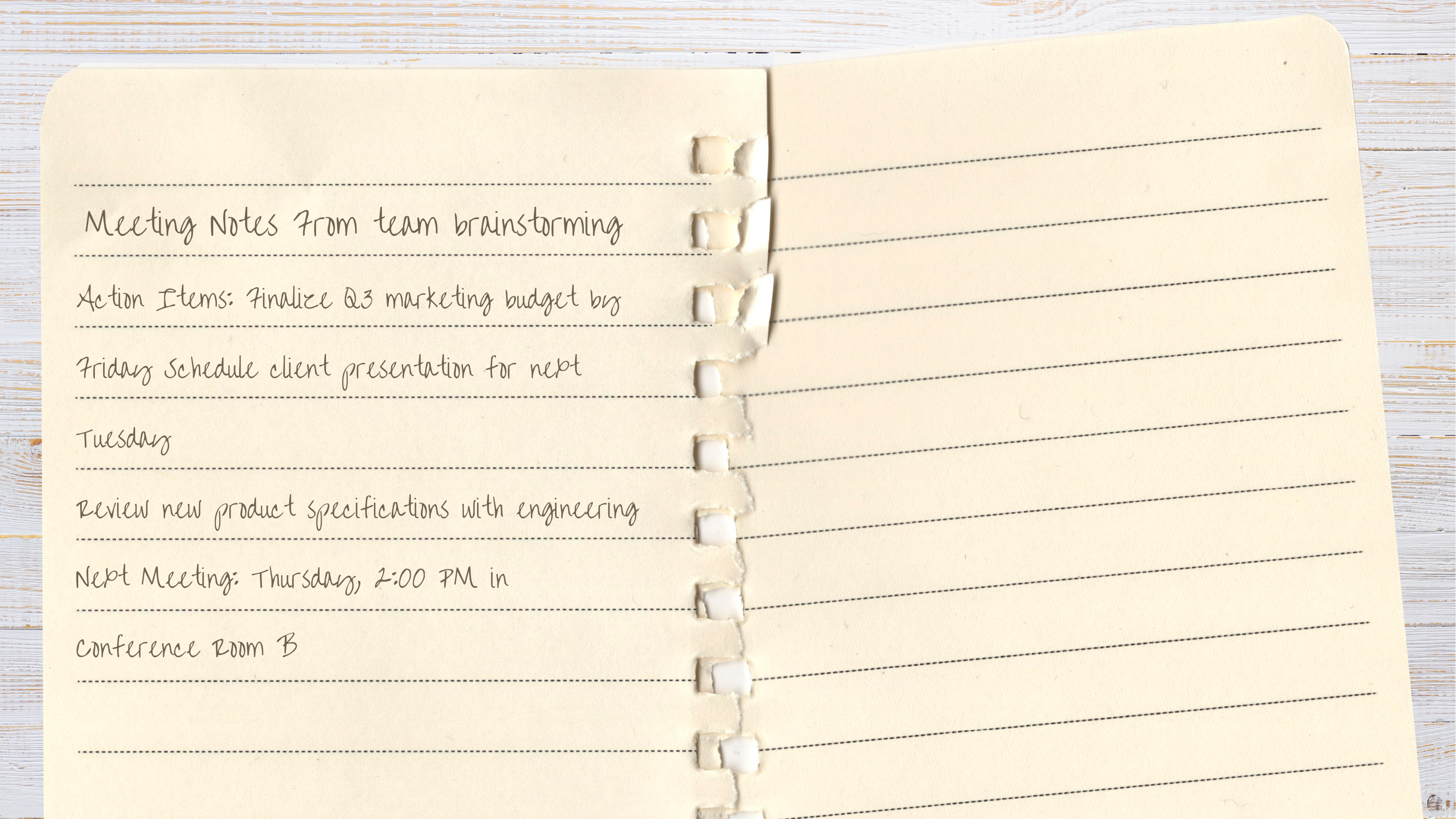 Handwritten notes